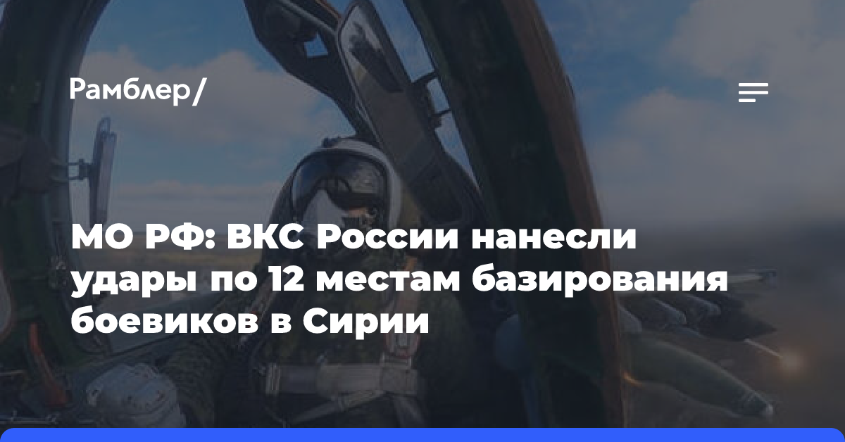 МО РФ: ВКС России нанесли удары по 12 местам базирования боевиков в Сирии