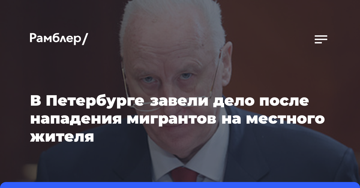 Бастрыкин затребовал доклад по делу о нападении мигрантов на петербуржца