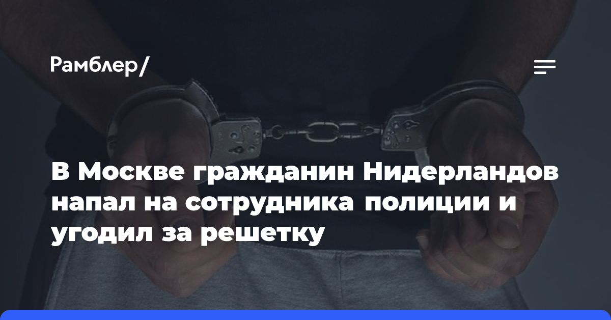 В Москве гражданин Нидерландов напал на сотрудника полиции и угодил за решетку