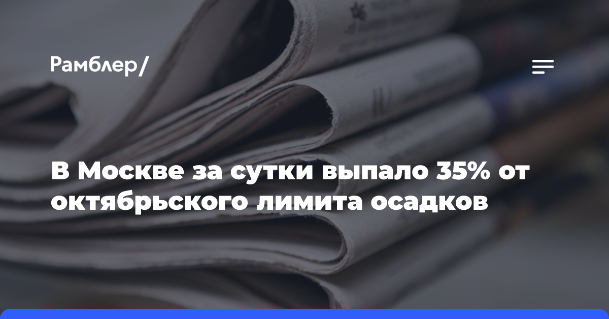 В Москве за сутки выпало 35% от октябрьского лимита осадков