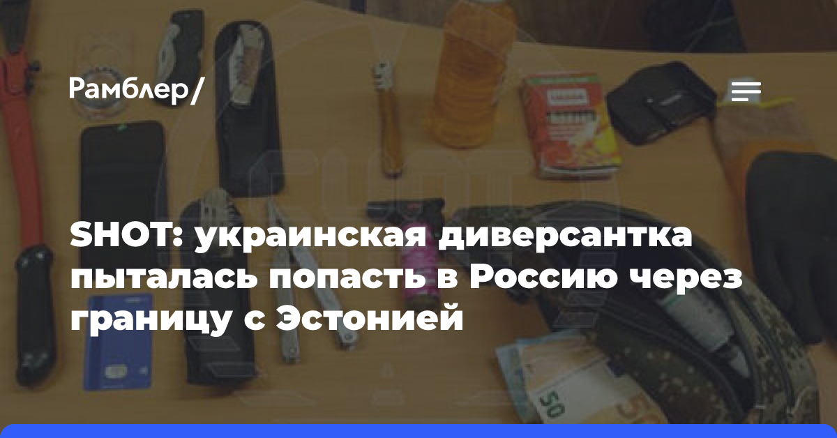 SHOT: украинская диверсантка пыталась попасть в Россию через границу с Эстонией