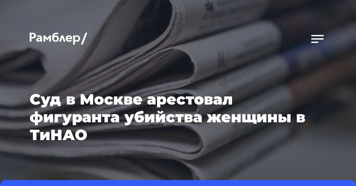 Суд в Москве арестовал фигуранта убийства женщины в ТиНАО