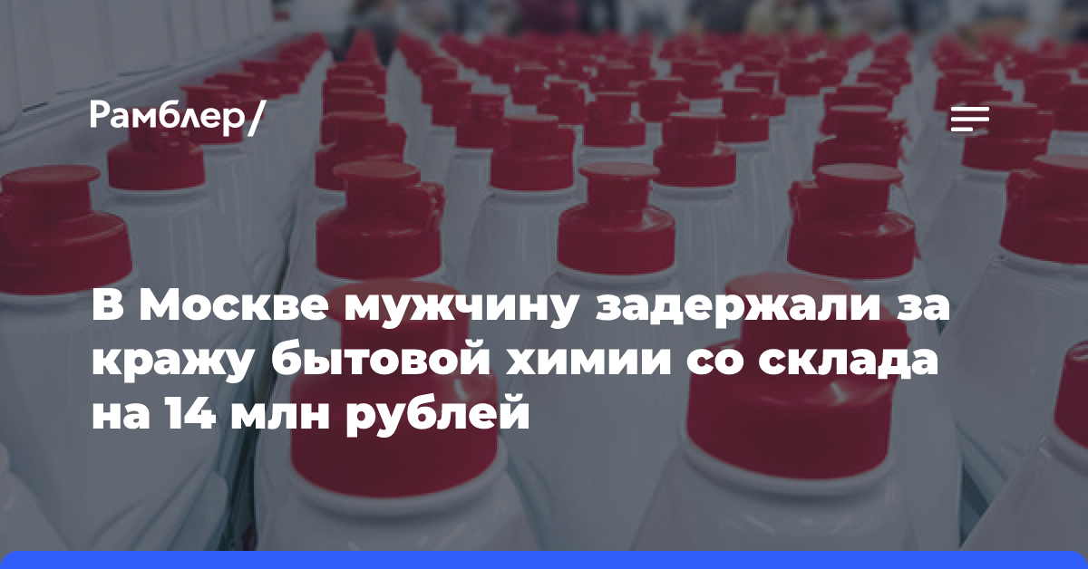 В Москве мужчину задержали за кражу бытовой химии со склада на 14 млн рублей