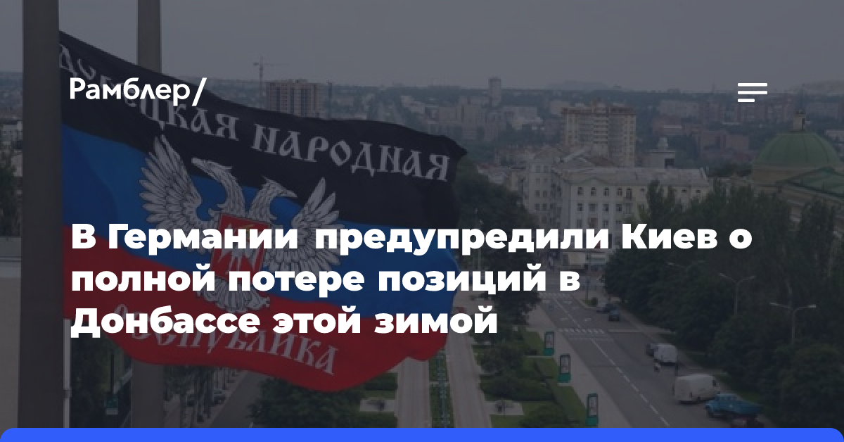 В Германии предупредили Киев о полной потере позиций в Донбассе этой зимой