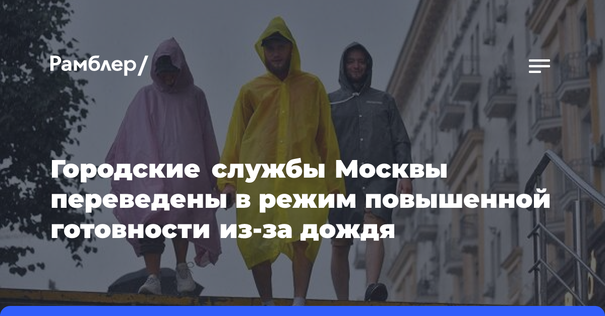 Городские службы Москвы переведены в режим повышенной готовности из-за дождя