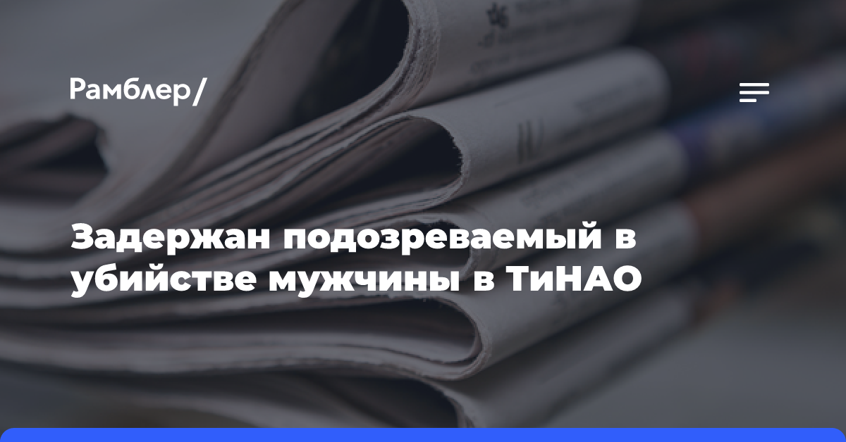 Задержан подозреваемый в убийстве мужчины в ТиНАО