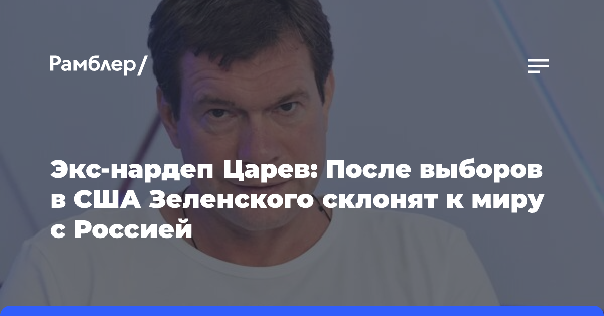 Экс-нардеп Царев: После выборов в США Зеленского склонят к миру с Россией