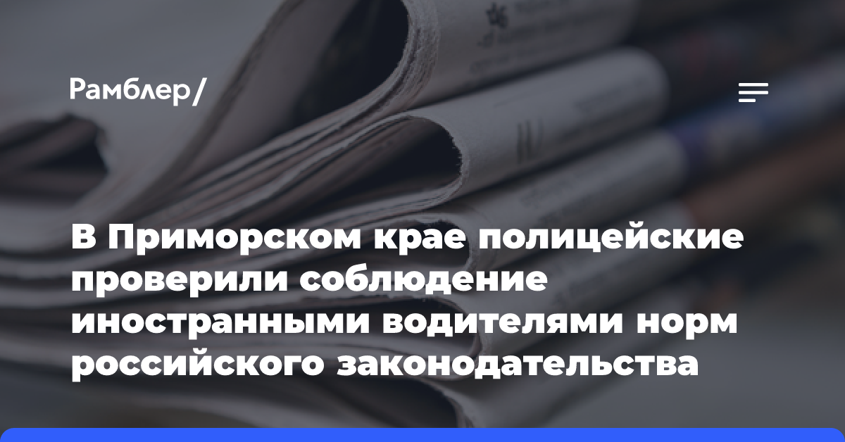 В Приморском крае полицейские проверили соблюдение иностранными водителями норм российского законодательства