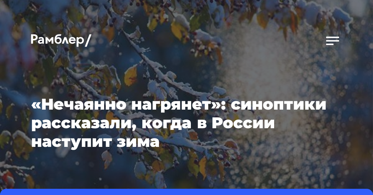 «Нечаянно нагрянет»: синоптики рассказали, когда в России наступит зима