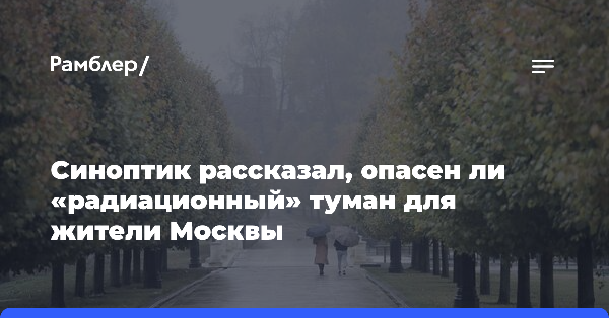 Синоптик Шувалов рассказал, опасен ли «радиационный» туман для жители Москвы