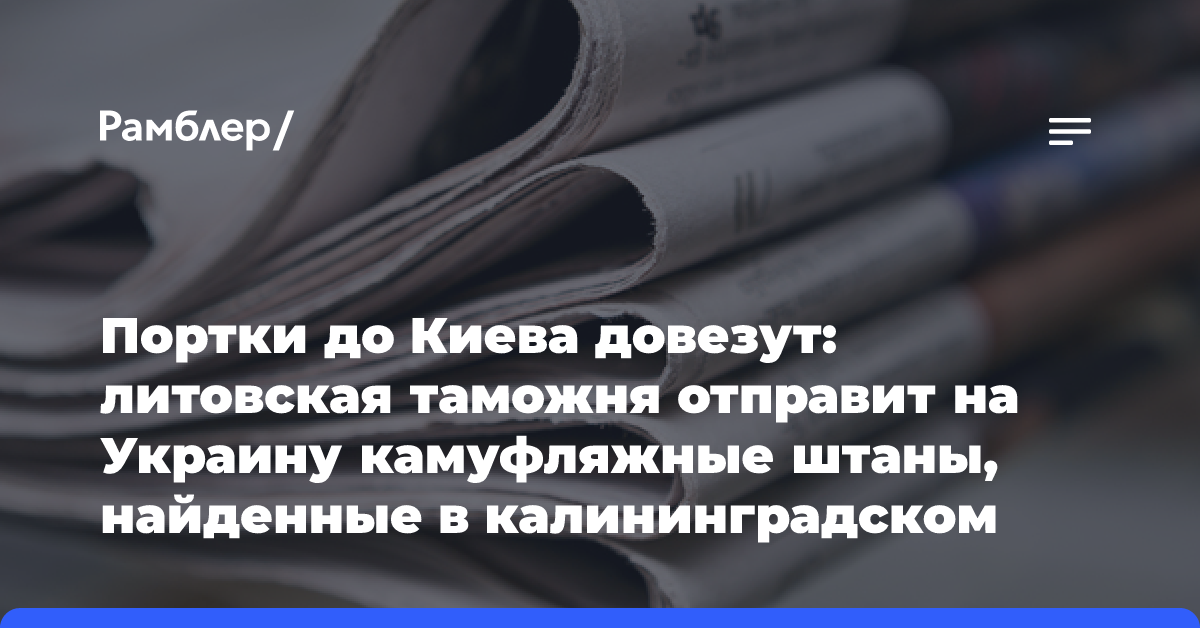 Портки до Киева довезут: литовская таможня отправит на Украину камуфляжные штаны, найденный в калининградском поезде