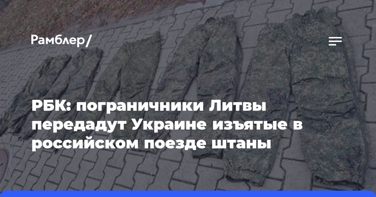 РБК: пограничники Литвы передадут Украине изъятые в российском поезде штаны