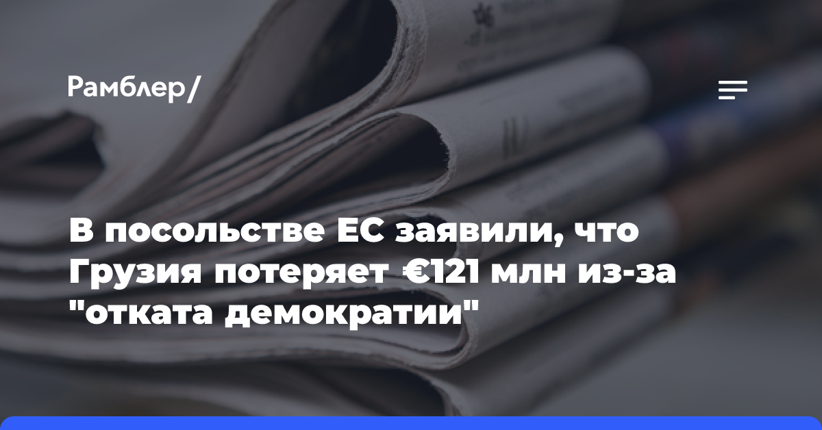 В посольстве ЕС заявили, что Грузия потеряет €121 млн из-за «отката демократии»