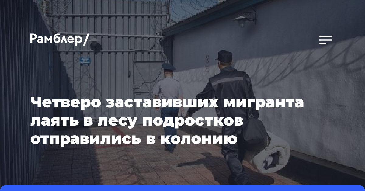 Четверо заставивших мигранта лаять в лесу подростков отправились в колонию