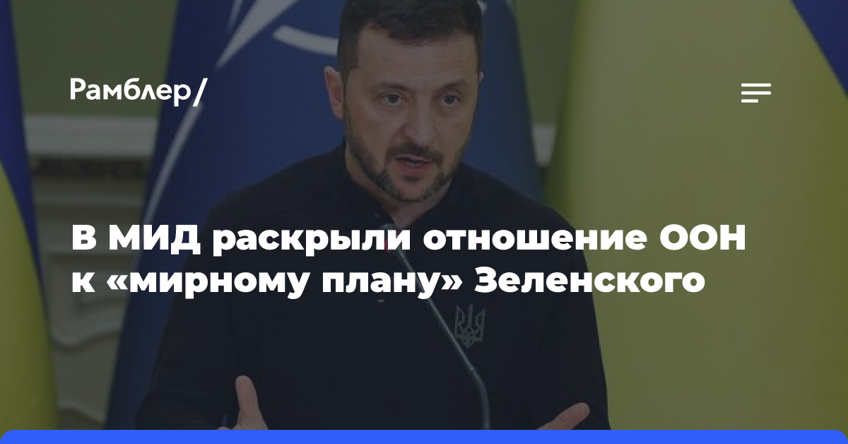 В МИД раскрыли отношение ООН к «мирному плану» Зеленского