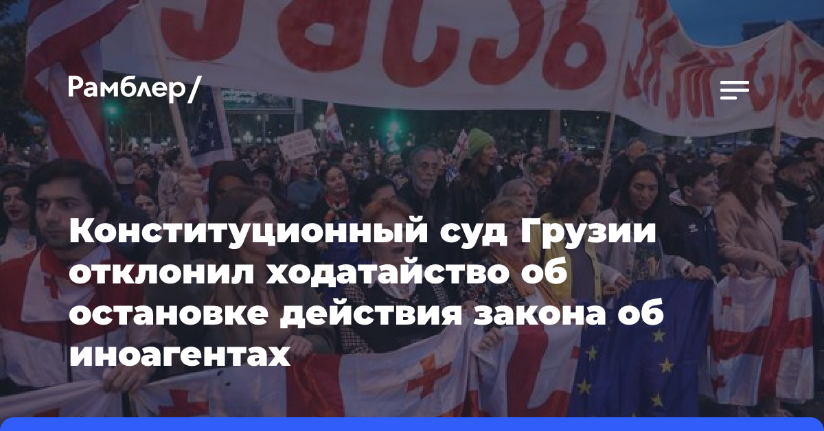 Конституционный суд Грузии отклонил ходатайство об остановке действия закона об иноагентах