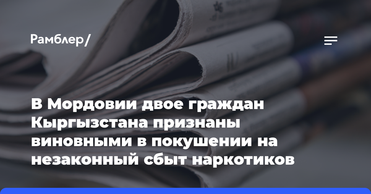 В Мордовии двое граждан Кыргызстана признаны виновными в покушении на незаконный сбыт наркотиков