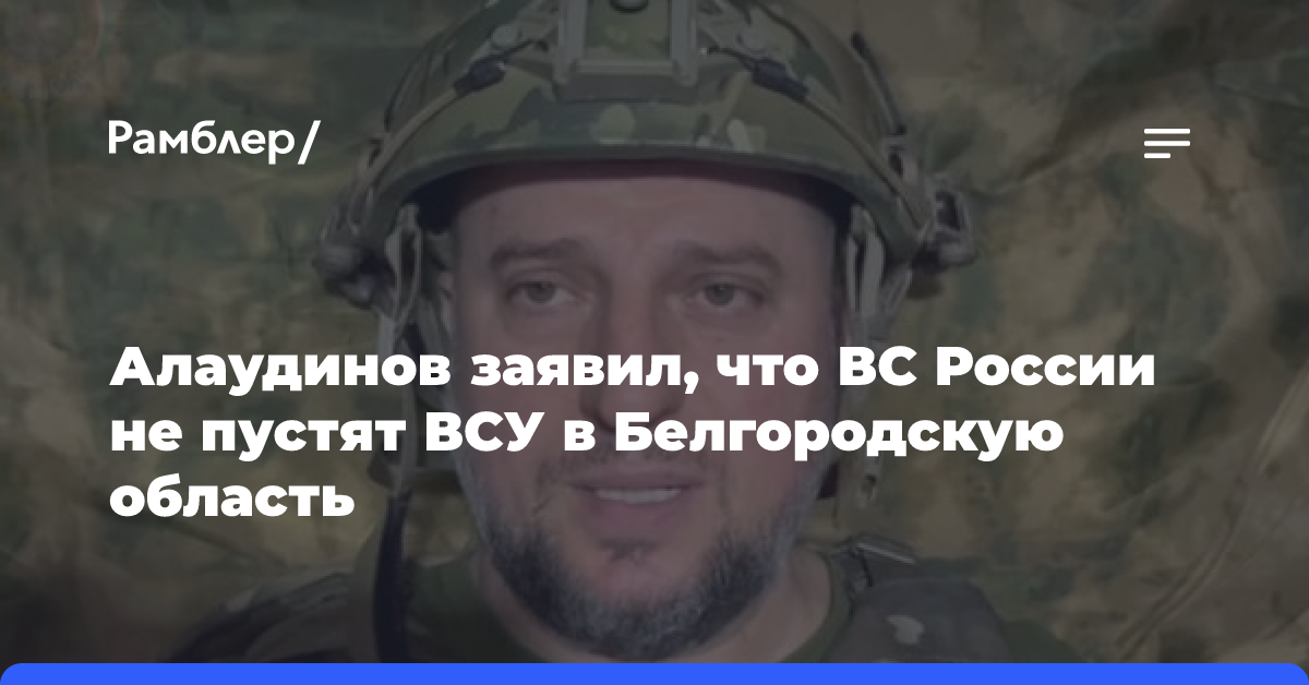 Алаудинов: у РФ достаточно ресурсов, чтобы не дать ВСУ зайти в Белгородскую область