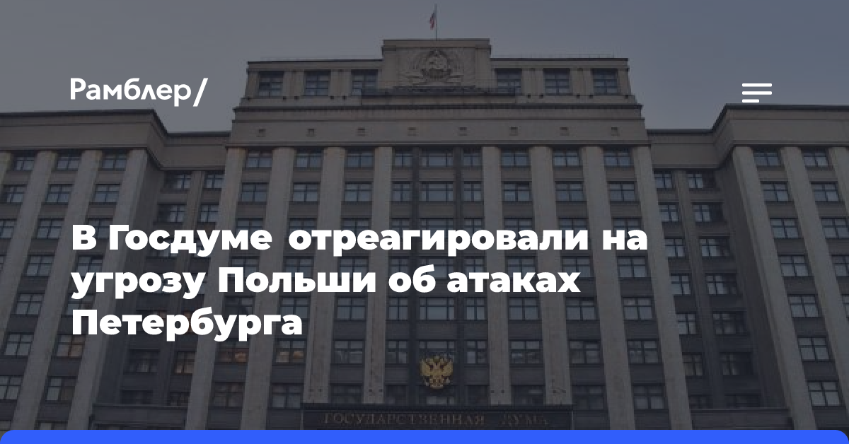 В Госдуме назвали угрозу Польши атаки Петербурга провокацией