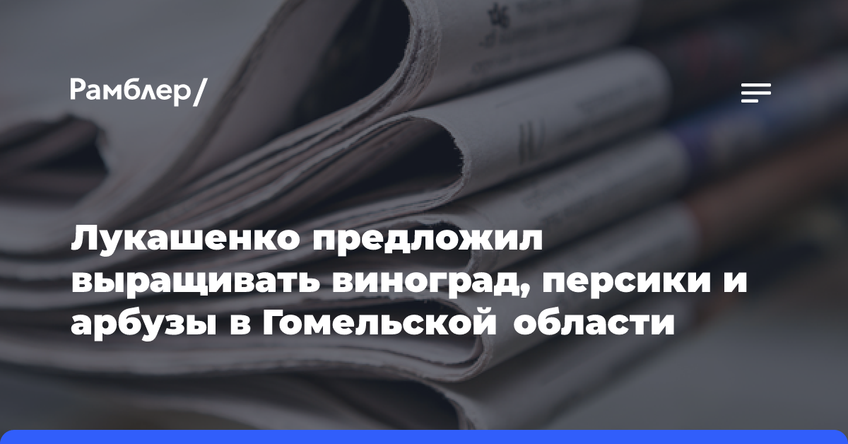 Лукашенко предложил выращивать виноград, персики и арбузы в Гомельской области