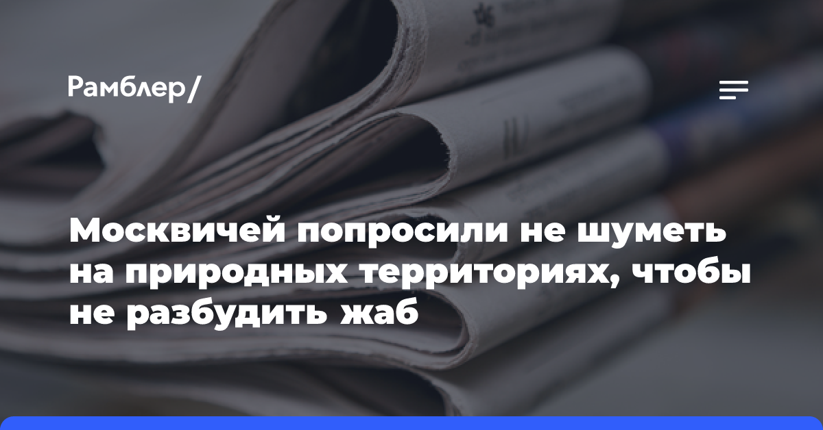 Москвичей попросили не шуметь на природных территориях, чтобы не разбудить засыпающих жаб