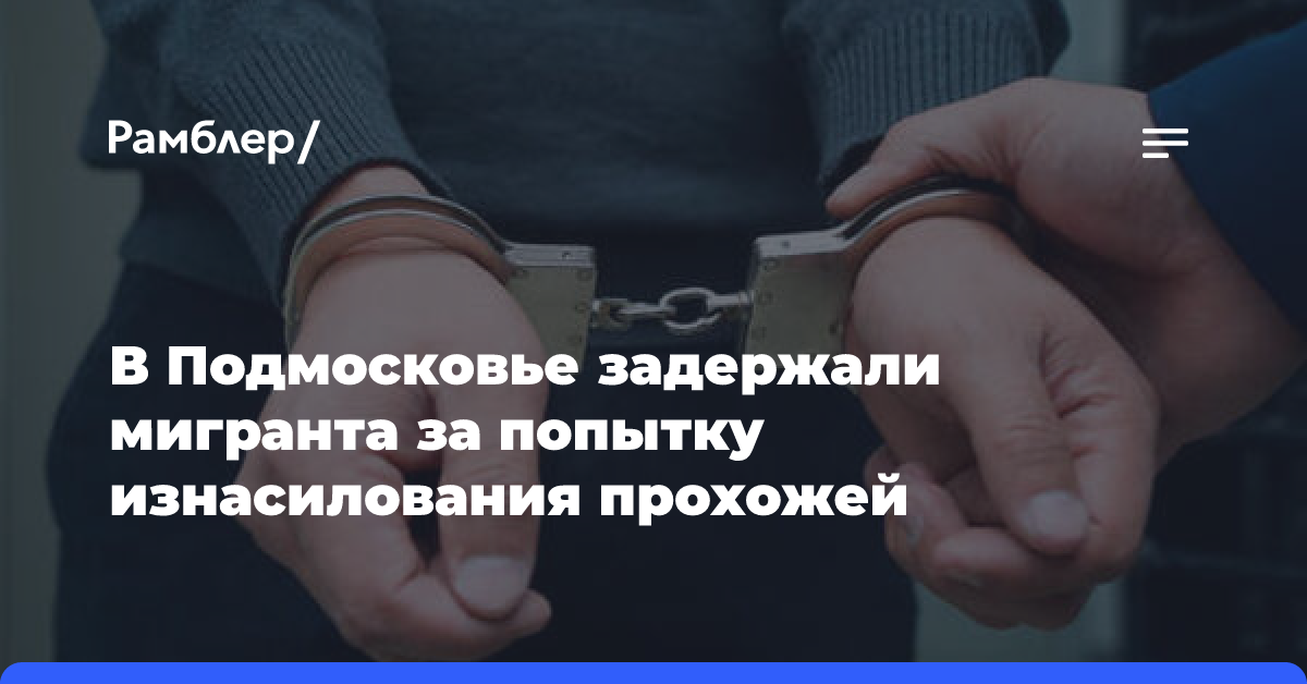 В Подмосковье задержали мигранта за попытку изнасилования прохожей