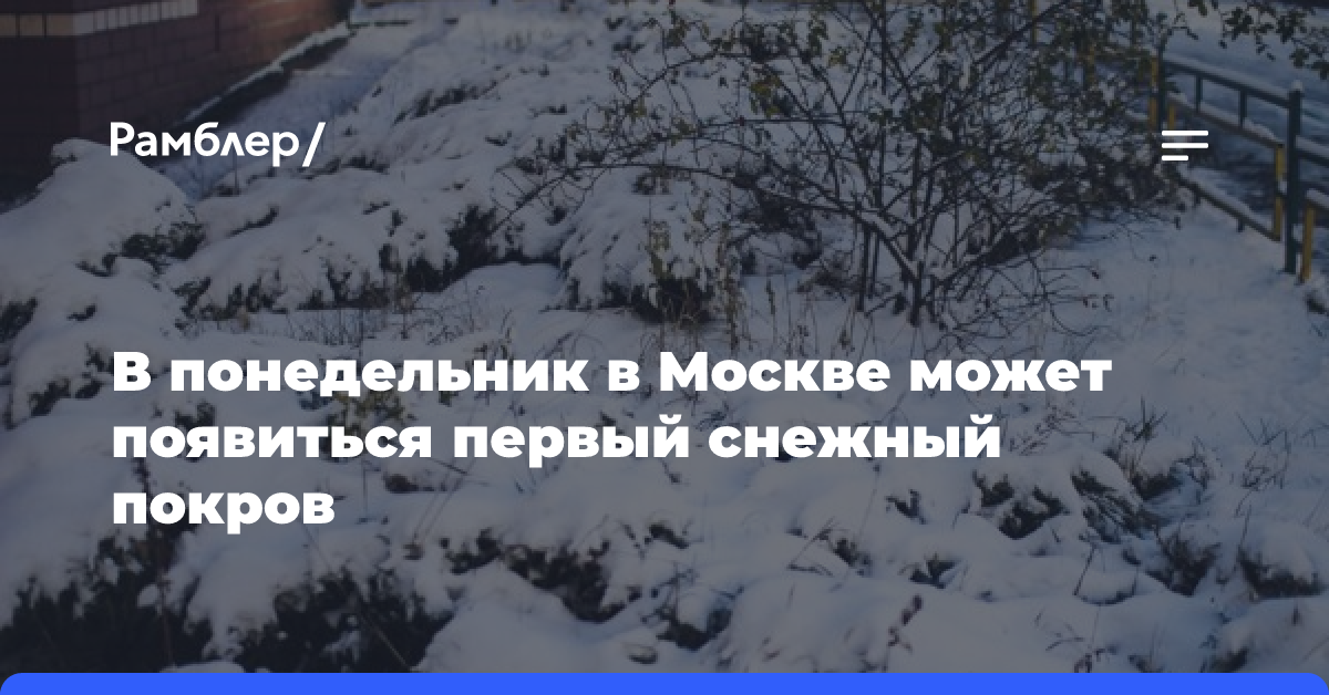 В понедельник в Москве может появиться первый снежный покров