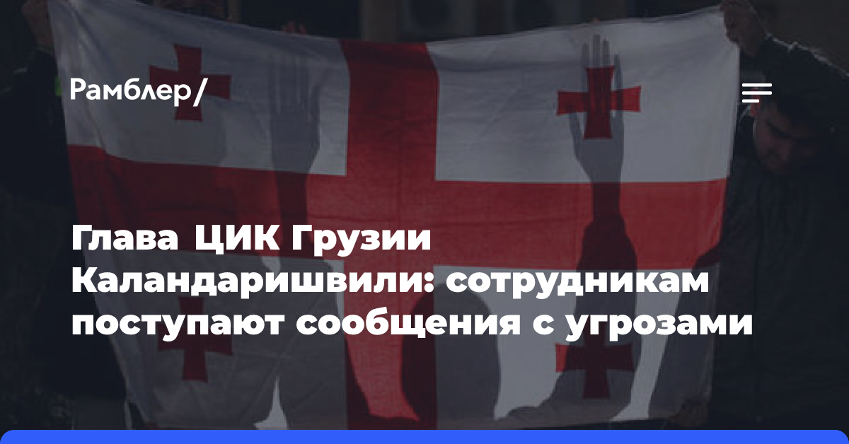 Глава ЦИК Грузии Каландаришвили: сотрудникам поступают сообщения с угрозами