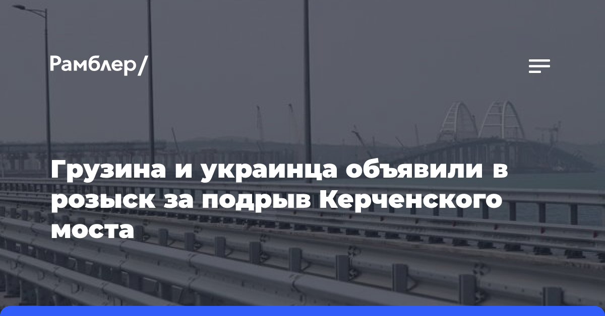 Грузина и украинца объявили в розыск за подрыв Керченского моста