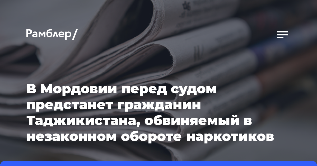 В Мордовии перед судом предстанет гражданин Таджикистана, обвиняемый в незаконном обороте наркотиков