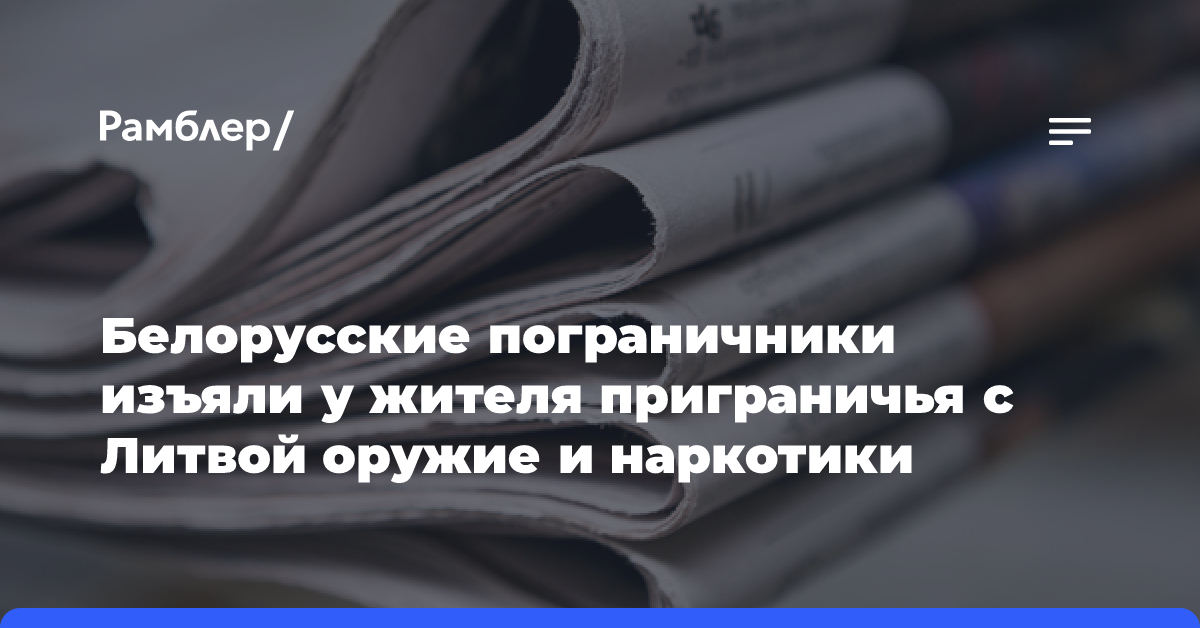 Белорусские пограничники изъяли у жителя приграничья с Литвой оружие и наркотики