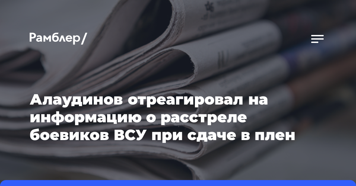 Алаудинов отреагировал на информацию о расстреле боевиков ВСУ при сдаче в плен