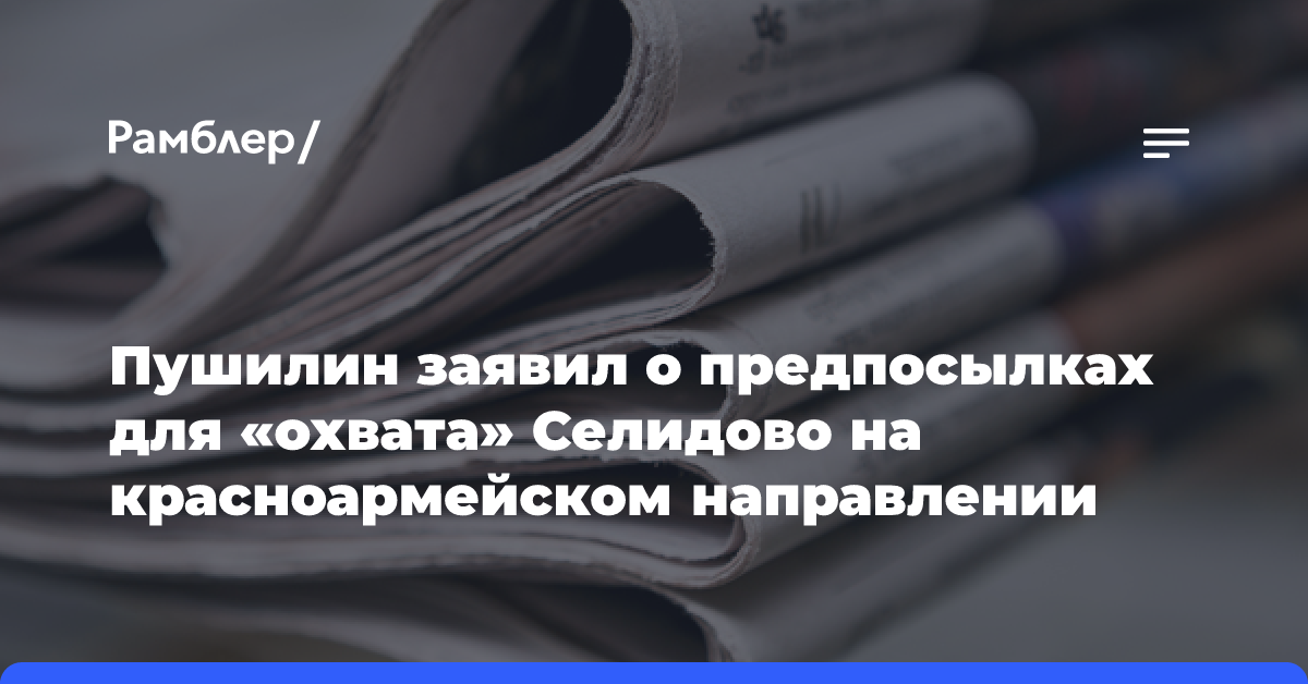 Пушилин заявил о предпосылках для «охвата» Селидово на красноармейском направлении