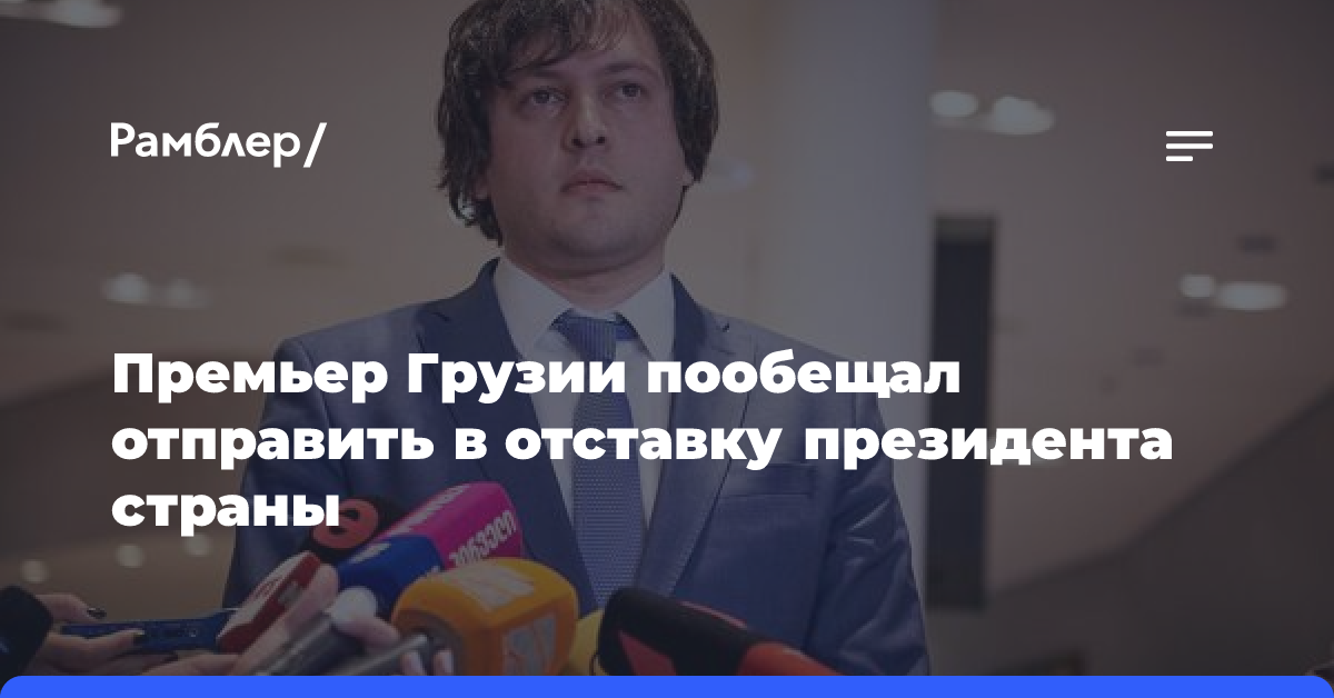 Премьер Грузии пообещал отправить в отставку президента страны