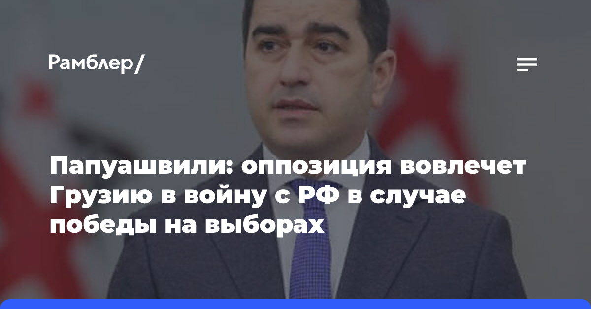 Папуашвили: оппозиция вовлечет Грузию в войну с РФ в случае победы на выборах