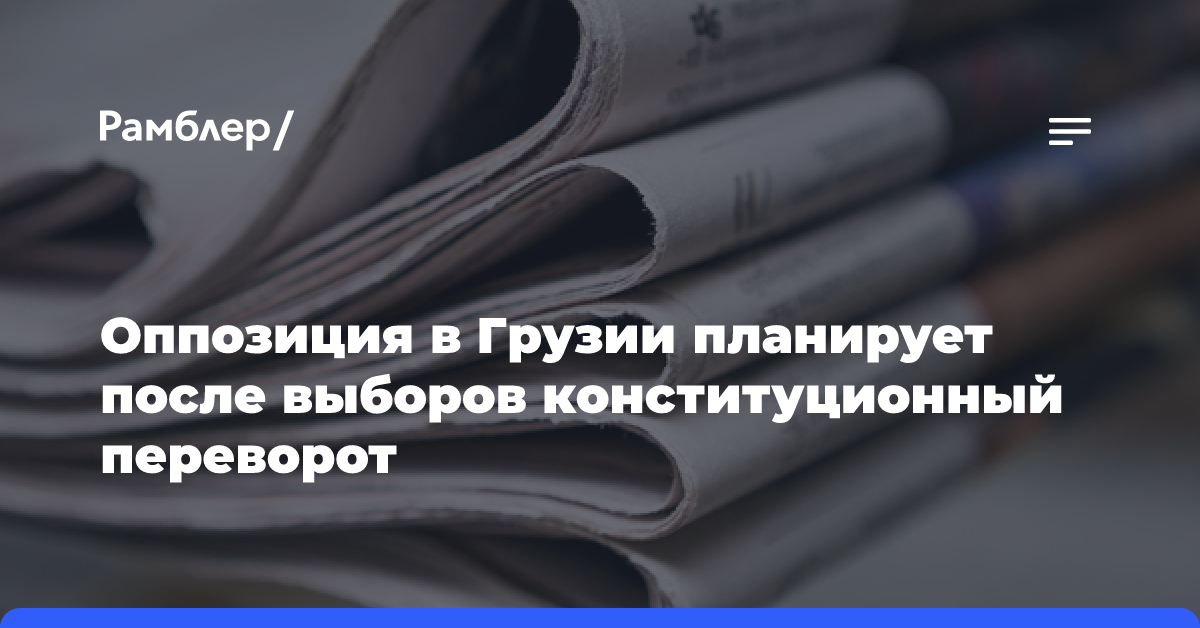 Оппозиция в Грузии планирует после выборов конституционный переворот