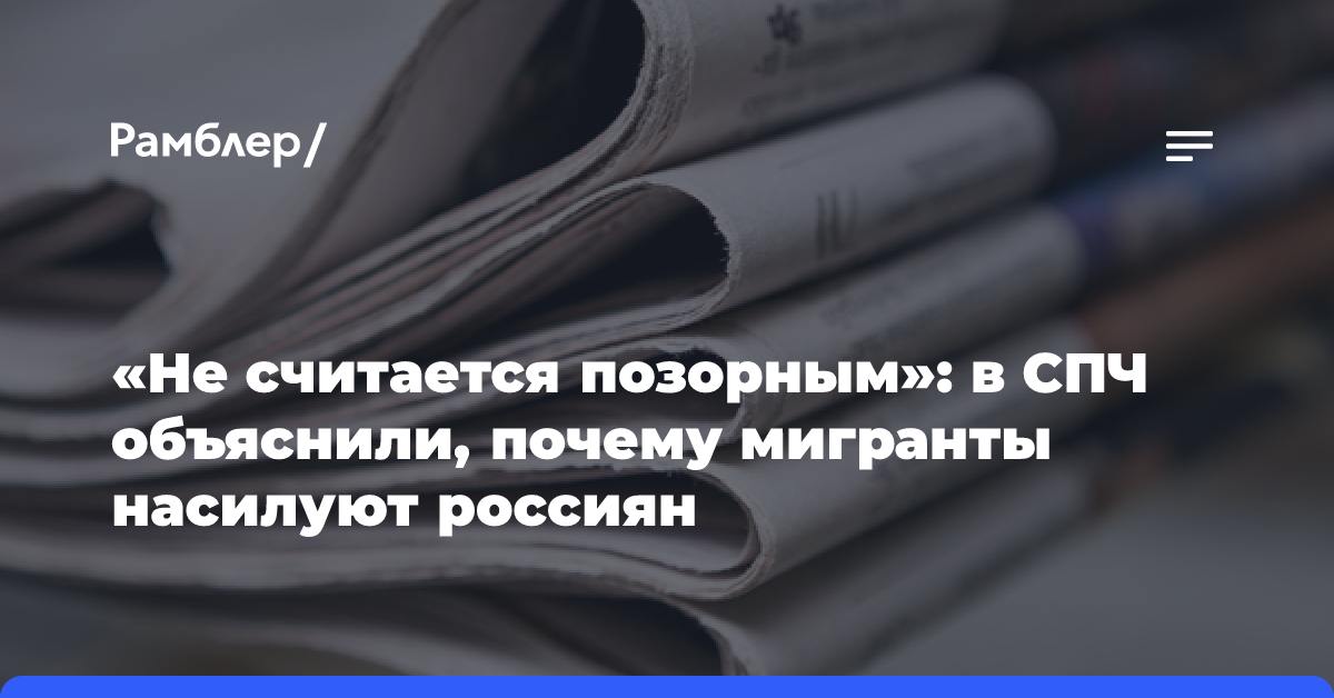 «Не считается позорным»: в СПЧ объяснили, почему мигранты насилуют россиян