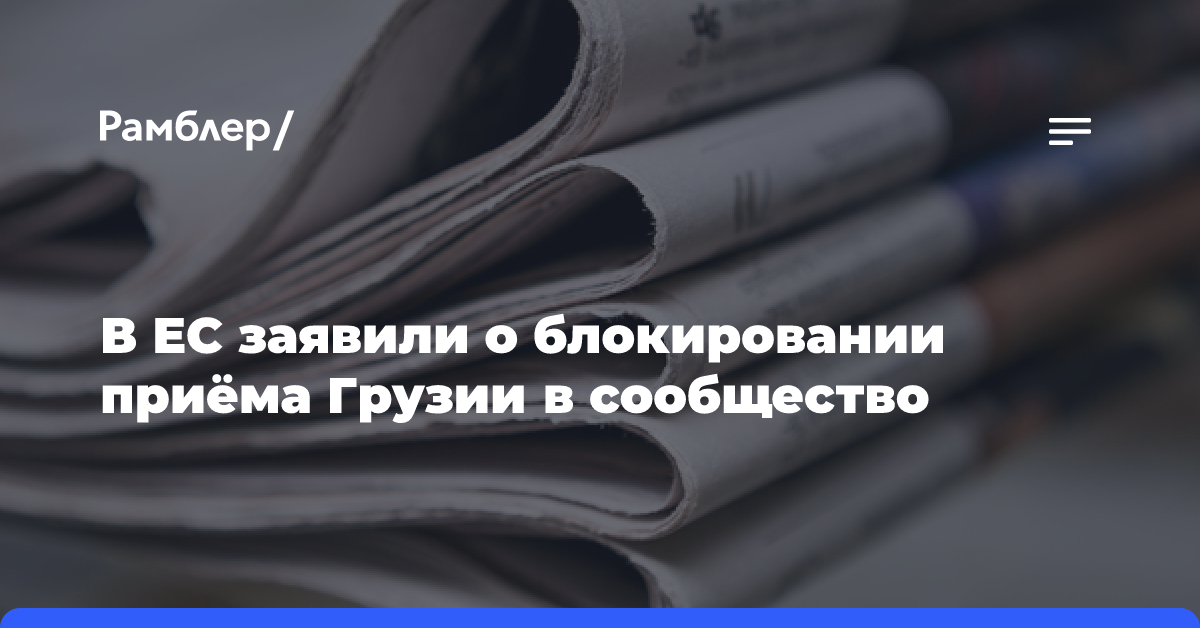 В ЕС заявили о блокировании приёма Грузии в сообщество