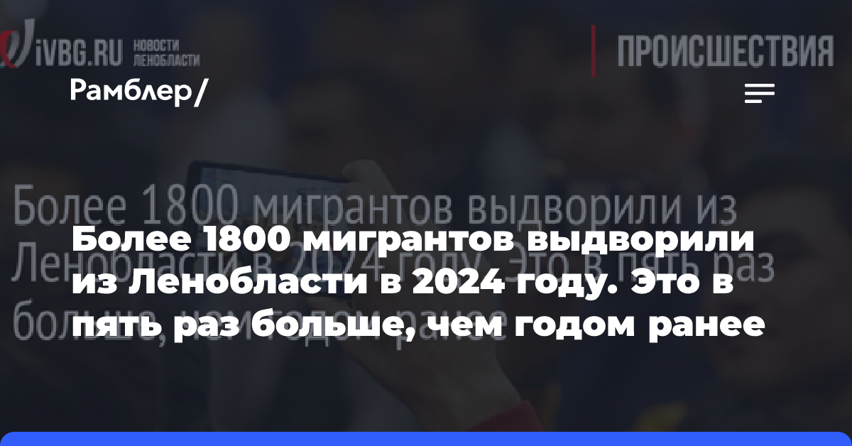 Более 1800 мигрантов выдворили из Ленобласти в 2024 году. Это в пять раз больше, чем годом ранее