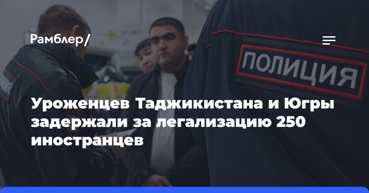 В Югре трех уроженцев Таджикистана задержали по делу о легализации более 250 иностранцев