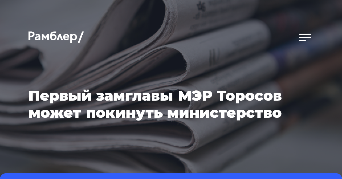 Первый замглавы МЭР Торосов может покинуть министерство