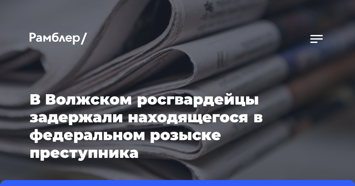 В Волжском росгвардейцы задержали находящегося в федеральном розыске преступника