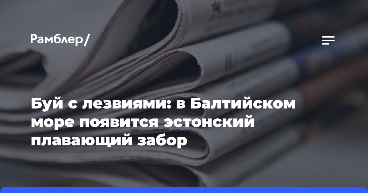 Буй с лезвиями: в Балтийском море появится эстонский плавающий забор