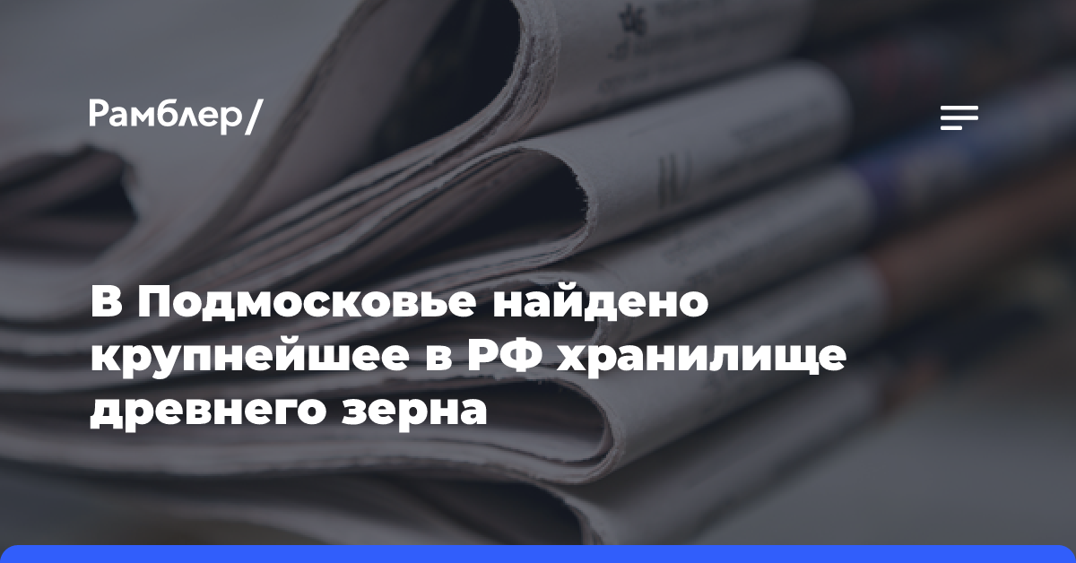 В Подмосковье найдено крупнейшее в РФ хранилище древнего зерна