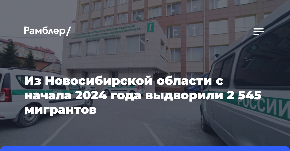 Из Новосибирской области с начала 2024 года выдворили 2 545 мигрантов