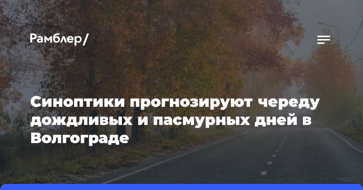 Синоптики прогнозируют череду дождливых и пасмурных дней в Волгограде