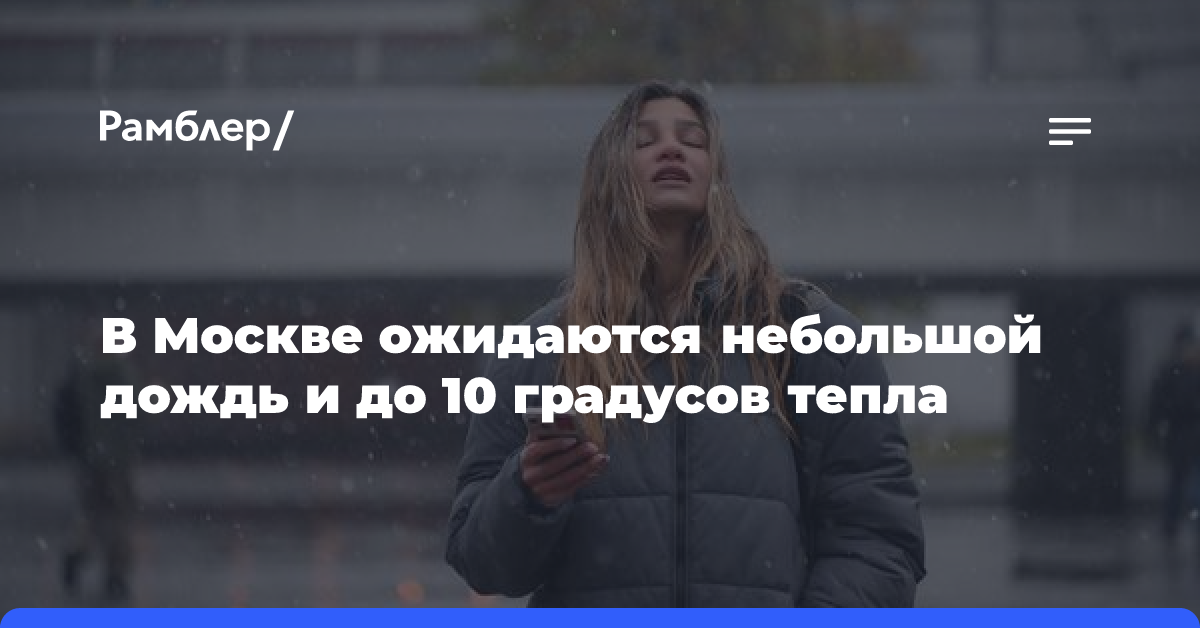 В Москве ожидаются небольшой дождь и до 10 градусов тепла