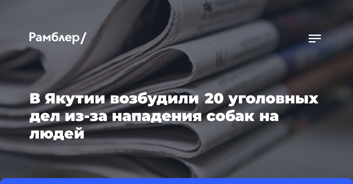 В Якутии возбудили 20 уголовных дел из-за нападения собак на людей