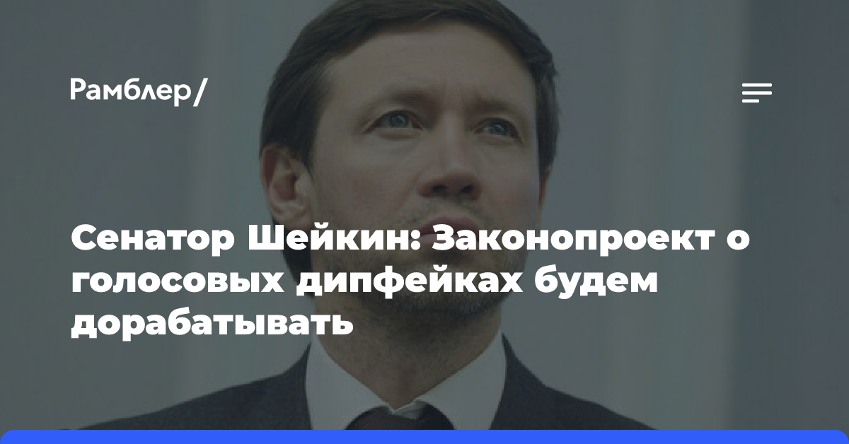 Сенатор Шейкин: Законопроект о голосовых дипфейках будем дорабатывать