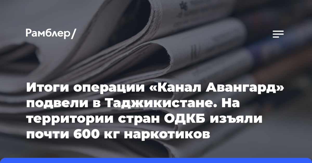 Итоги операции «Канал Авангард» подвели в Таджикистане. На территории стран ОДКБ изъяли почти 600 кг наркотиков